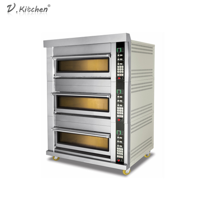 نان 180KW دستگاه نان فولاد ضد زنگ سه تخته شش بشقاب